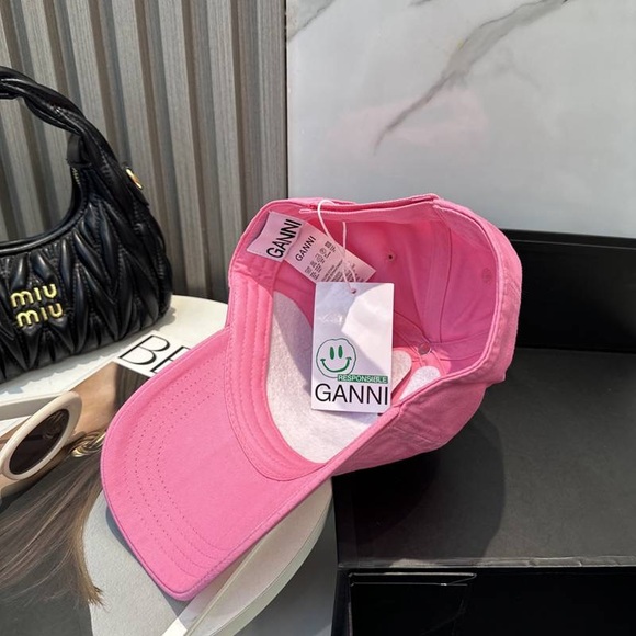 Ganni Vibrant Pink Logo Cap - Picture 3 of 6